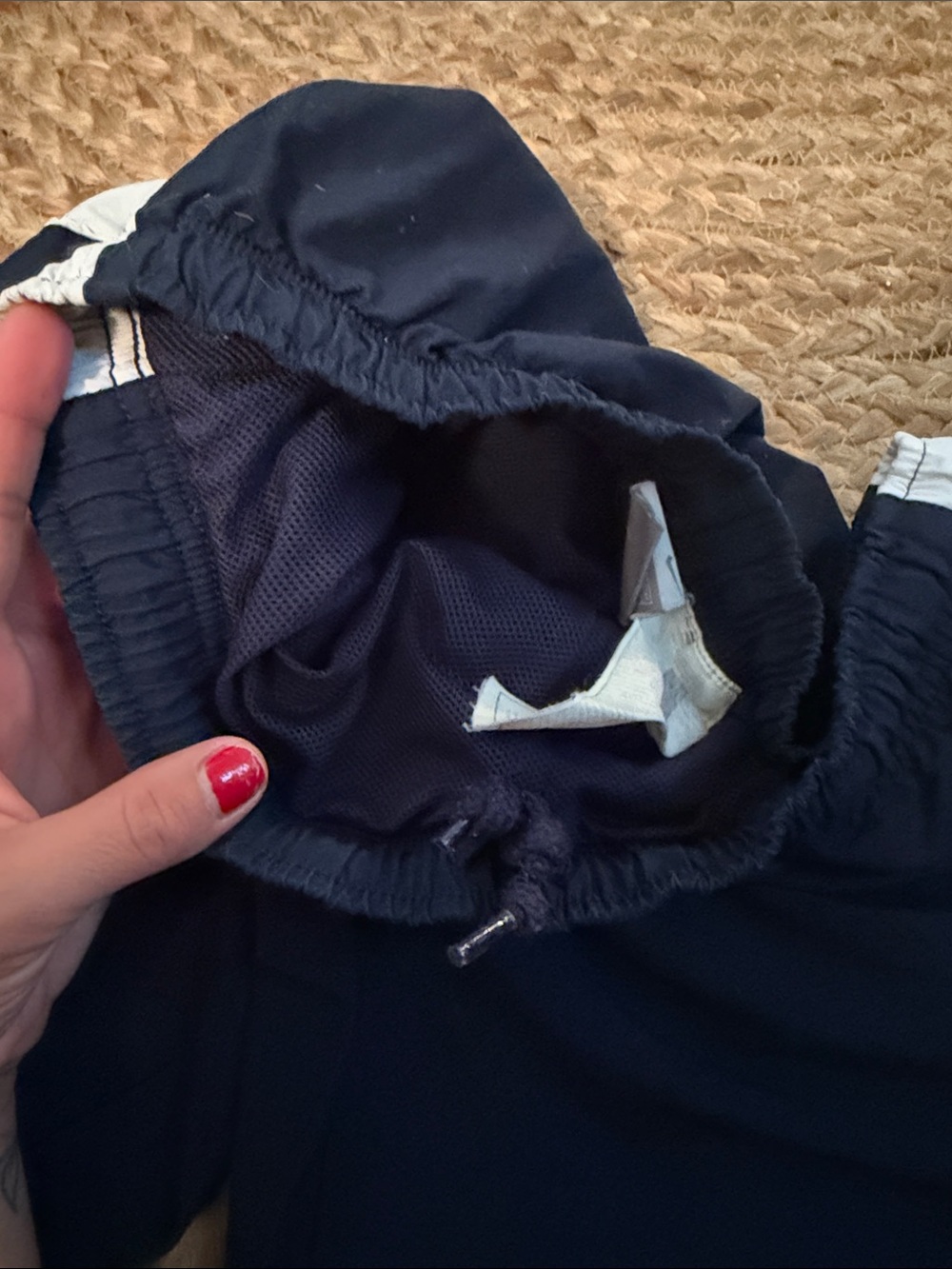 Vintage Nike Navy Track Joggers with White Side Stripes zipper - Picture 4 of 4